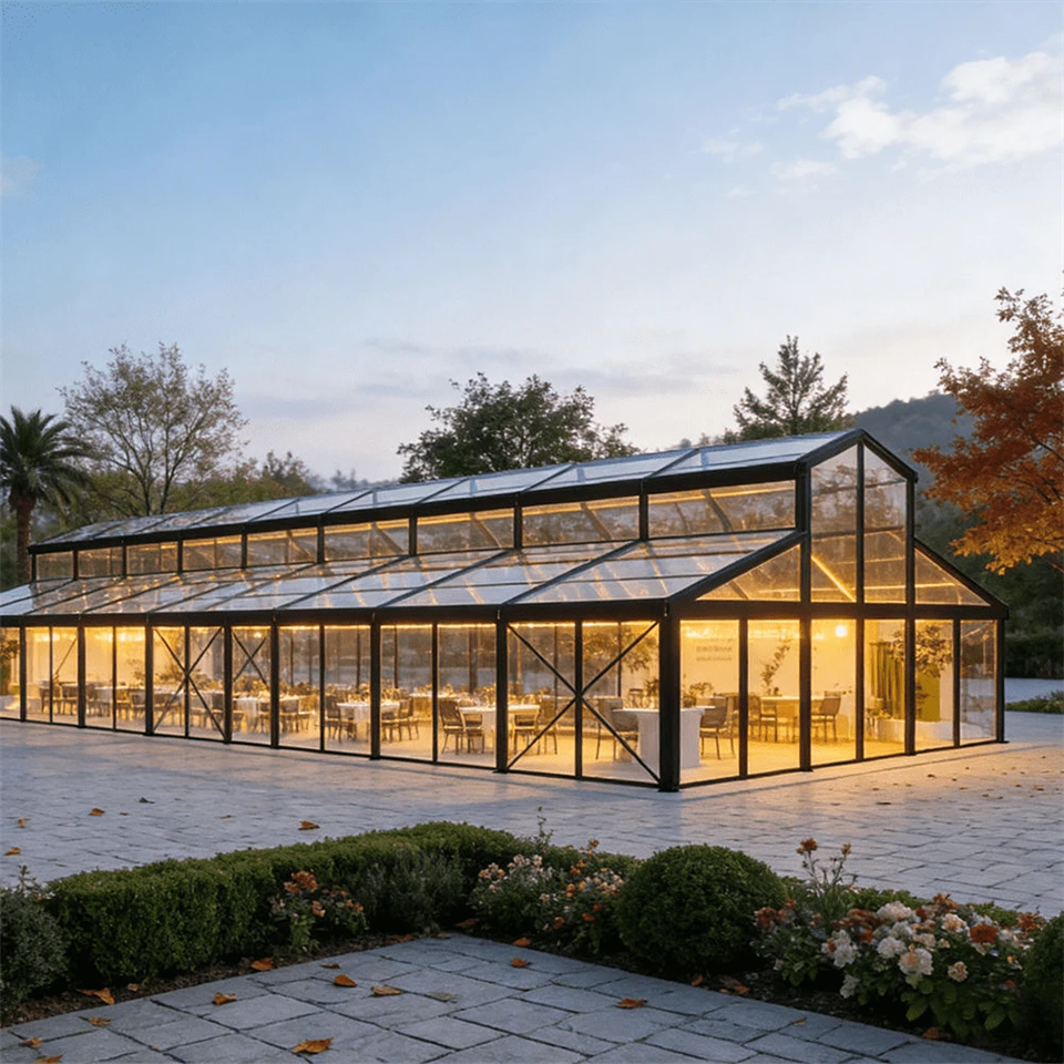 Nowoczesny namiot atrium na wesele