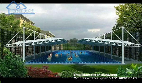 Big Swimming Pool Tent With Tensile Membrane Structure And Fabric Shade Big Swimming Pool Tent With Tensile Membrane Structure And Fabric Shade