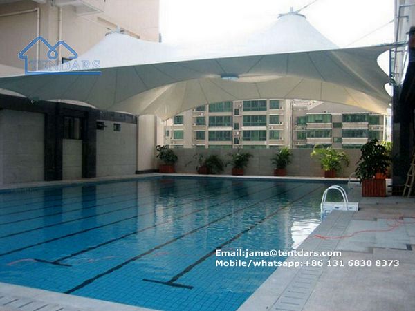 Big Swimming Pool Tent With Tensile Membrane Structure And Fabric Shade Big Swimming Pool Tent With Tensile Membrane Structure And Fabric Shade