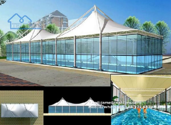 Big Swimming Pool Tent With Tensile Membrane Structure And Fabric Shade Big Swimming Pool Tent With Tensile Membrane Structure And Fabric Shade