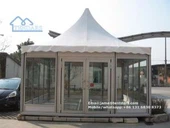 Aluminiowa rama namiotowa Pagoda namiotowa ze szklanymi ścianami i drzwiami na sprzedaż